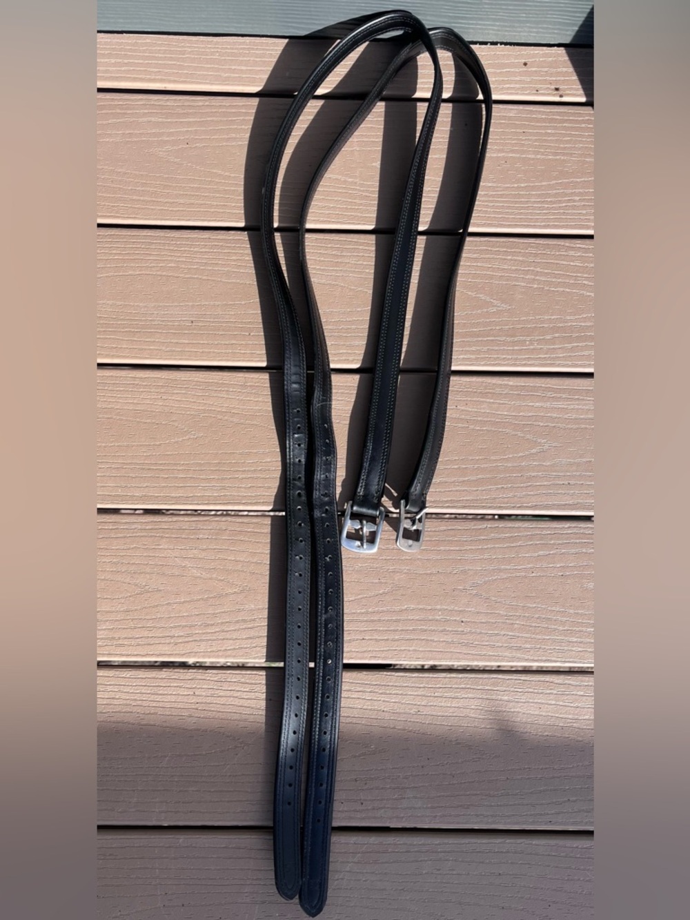 Shires Black stirrup leathers 54”